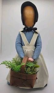 VTG Handcrafted Amish Faceless Cloth Wood Doll Primitive Folk Art Country-Style - Picture 1 of 3