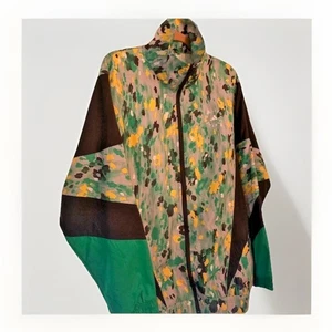 Adidas Stella McCartney Abrigo Cortavientos Verde Estampado Gráfico Boho Playa Mujer M - Imagen 1 de 24
