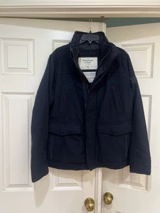 Abercrombie  wool Outdoor Winter Navy Blue Heavy Jacket gorpcore Grunge Men’s M - Picture 1 of 14