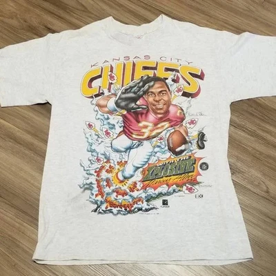 Camiseta unisex blanca de fútbol americano de los Kansas City Chiefs 1996 reimpresión KH18323 Foto 1 de 2