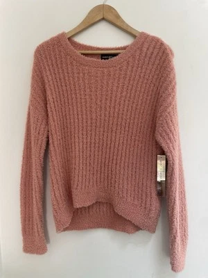 Suéter manga larga cuello redondo 100 % poliéster rosa liso Almost Famous para mujer L Foto 1 de 3