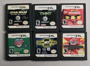 Nintendo DS Konvolut 6 Spiele - Star Wars TMNT Ninjago Little League Ben 10 Bakugan - Bild 1 von 2