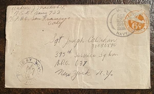 United States 1944 Passed By Naval Censor #UC3 Cover from San Francisco to NYC - Picture 1 of 2
