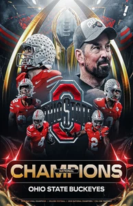 Ohio State Buckeyes 2025 College Football National Champions Poster 11 x 17" C - Picture 1 of 3