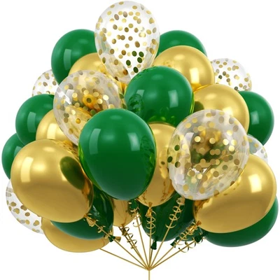 Globos de Navidad de oro verde 50 piezas bola de látex de confeti dorado metálico de 12 pulgadas... Foto 1 de 4