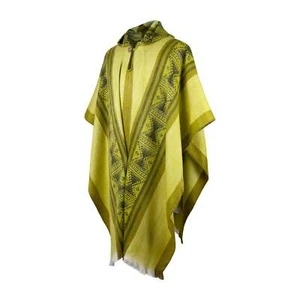 Lightweight BABY ALPACA Wool Hooded Brunos Poncho Pullover inspired by Encanto - Picture 1 of 9