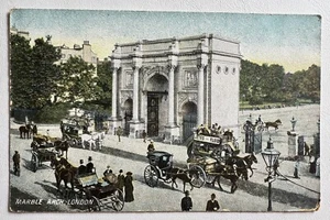Marble Arch London England Great Britain Horse Buggy To Hats Split Back Postcard - Picture 1 of 2