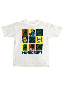 Minecraft Boys White Short Sleeve Creeper T-Shirt Tee Shirt - Picture 1 of 1