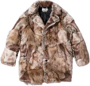 SUPREME X MAISON MARGIELA - PATCHWORK FAUX FUR COAT SIZE SMALL (SS24) - Picture 1 of 3