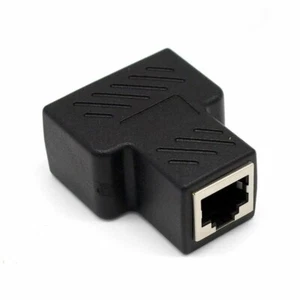 RJ45 Splitter Adapter Ethernet Cable 1-2 Way Dual Female Port Network Connector - Photo 1/9