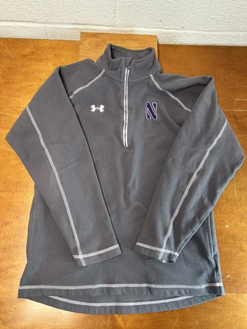 Northwestern 1/4 Zip Womens Small Gray Pullover Long Sleeve Under Armour Shirt Cover