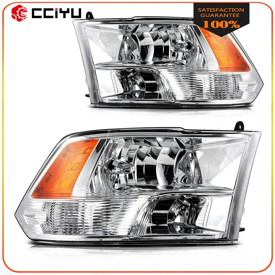 For 2009-2010 Dodge Ram 1500 Replacement Headlights Assembly Driver+Passenger - Image 1 of 4