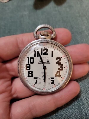 Vintage Arnex Pocket Watch Wind Up Railroad 17 Jewels Incabloc Swiss Made Runs - Image 1 of 4