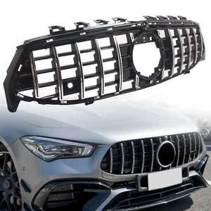 GT-R Front Grille Grill For Mercedes Benz CLA-CLASS W118 2020-ON Chrome Silver - Picture 1 of 12