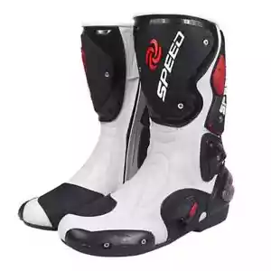 Men's Motorcycle Boots Comfortable Non-slip Motorcycle Shoes Racing Riding Boots - Foto 1 di 31