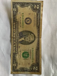 2009 2 dollar bill F series lucky - Picture 1 of 4