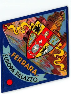 13646 LABEL ETICHETTA FERRARA EUROPA PALAZZO - Picture 1 of 2