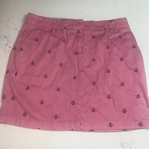 British Khaki Womens A Line Skirt Pink Black Anchor Pockets Front Zipper 8 - Picture 1 of 8