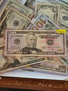 2013 Fifty Dollar Star Note Serial # ME 00385885* Star ** BEP Richmond** - Picture 1 of 4