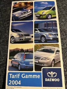 Prospekt Daewoo Matiz / Kalos / Schnürsenkel / Nubira / Rezzo / Evanda Tarif von 2004 - Bild 1 von 1