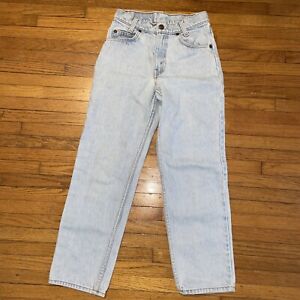 Levi's 550 Kids 10 25 Regular Orange Tab Light Wash 90s VTG Denim Jeans Cotton