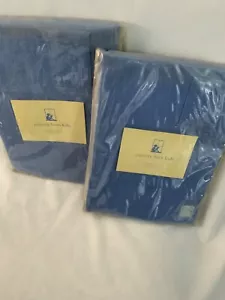 2 Pottery Barn Kinder Chambray Vorhang Panel blau NEU Baumwolle 44" x44" - Bild 1 von 7