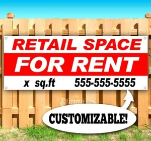 RETAIL SPACE FOR RENT CUSTOMIZE SQ FOOTAGE Advertising Vinyl Banner Flag Sign - Picture 1 of 6
