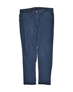 MASSIMO DUTTI Mens Slim Fit Chino Trousers IT 50 Large W38 L32 Navy Blue BE28