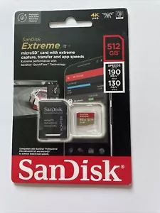Sandisk SDSQXAV-512G-GN6MA Extreme MicroSD Card With Extreme Capture 512 GB - Picture 1 of 2