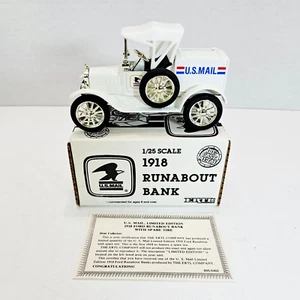 Ertl 1918 Ford Model T Runabout U.S. Mail Die Cast Metal Bank USA 1988 Limited - Picture 1 of 19