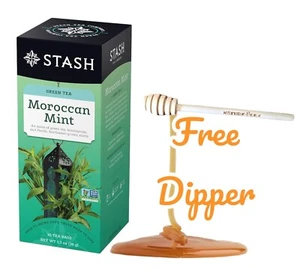 MOROCCAN MINT TEA 30 Bags Free Dipper (Not 20) Non-GMO REFRESHING HERB STASH - Picture 1 of 4