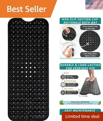 Extra Long Non-Slip Bath Mat - 40"x16"  Anti-Slip PVC Shower Mat for Ultimate... - Изображение 1 из 4