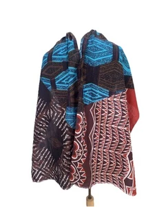Bufanda de diseñador H3# DSQUARED² hecha en Italia multicolor tribal geométrica - Imagen 1 de 8