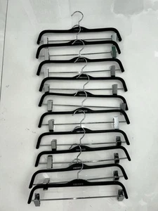 STORE QUALITÄT schwarz Holz Gummi beschichtet Hose verstellbar Kleiderbügel Menge 100 - Bild 1 von 4