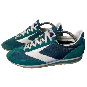 Scarpa Brooks Heritage Vanguard retrò anni 70 bassa pelle scamosciata verde corsa uomo 10 - Foto 1 di 9