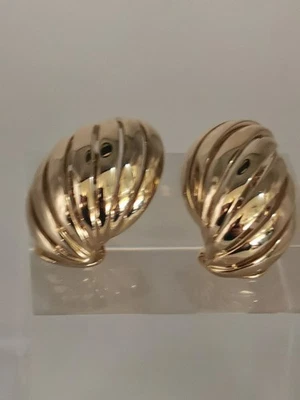 Pierre Lang , schöne, große PL - Ohrringe / Clips  in Muschelform vergoldet (42) - Bild 1 von 4