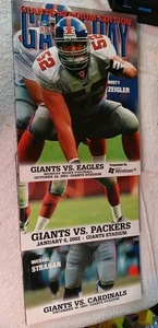 2001-2002 NEW YORK GIANTS NFL GAME DAY PROGRAM LOT OF 3 - Bild 1 von 7