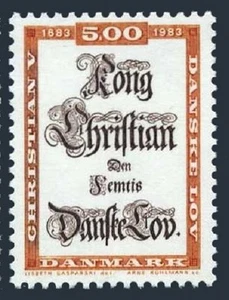 Denmark 741,lightly hinged.Michel 784. Christian V Danish Law,300th Ann.1983. - Picture 1 of 1