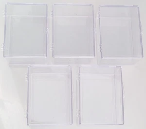 5 Ultra PRO 100 Count Clear Hinged Card Storage Boxes Case Holder Sport Trading - Picture 1 of 7