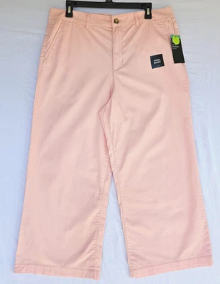 A.n.a Pants Womens 14 35"x26" Pink Wide Leg Crop High Rise Chino New NWT - Image 1 of 4