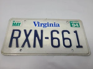 1994 Virginia License Plate # RXN-661 - Picture 1 of 2