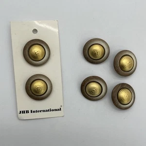 JHB International 6 Coat Buttons 1” Made In Italy Vintage Flying Saucer - Picture 1 of 4