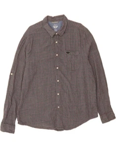DOCKERS Mens Modern Fit Shirt XL Grey Check Cotton AU04 - Picture 1 of 3