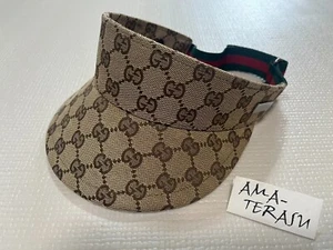 GUCCI Sonnenblende Hut GG Sherry Line Canvas Beige Größe S ohne Karton Gebraucht - Bild 1 von 8