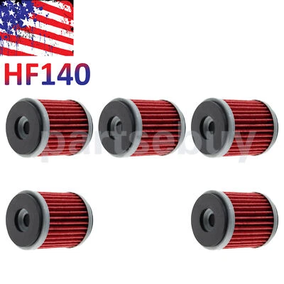 5x Oil Filter HF140 for Yamaha YZ450F YZ450FX WR450F YZ250F XT250 WR250 2008-13 - Image 1 of 4
