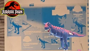 1993 Kenner Jurassic Park Prototype Carnotaurus Box Proof Sheet Sample JP - Bild 1 von 4