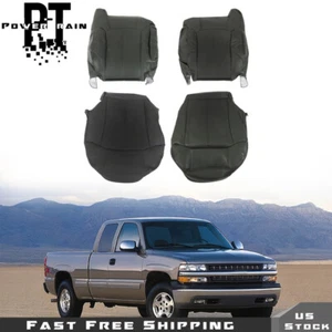 Cubierta de asiento de cuero grafito para Chevy Silverado y GMC Sierra 1999-2002 ambos lados - Imagen 1 de 16