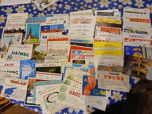Large Lots of 100 Vintage Amateur HAM Radio USSR/Soviet Union QSL Cards - Picture 1 of 22