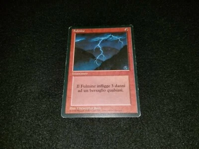 MTG 1x Revised red uncommon MP Italian FBB Lightning Bolt - ships w/ tracking - Image 1 of 2