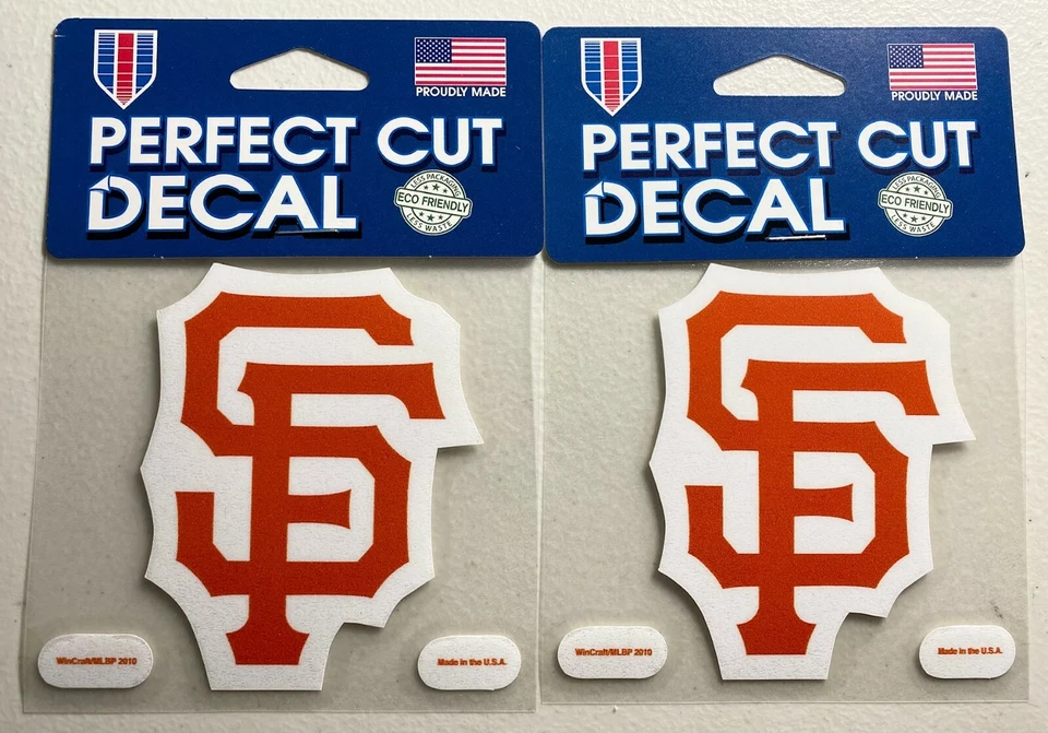 2 SAN FRANCISCO GIANTS 4"X4" PERFECT CUT DECALS *NEW* - Image 1 of 1